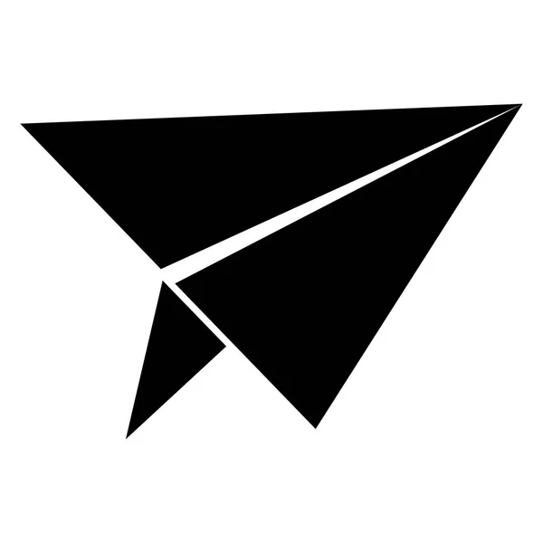 Avião de papel o ícone de cor preta  . — Vetor de Stock