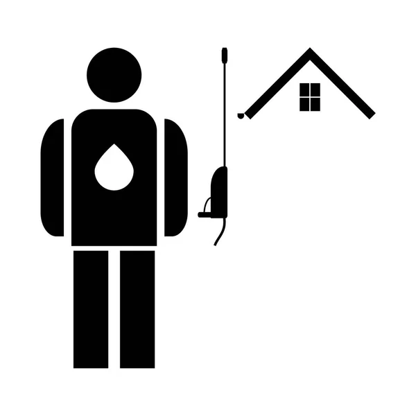 Power washing and gutter cleaning  the black color icon . — Stock Vector