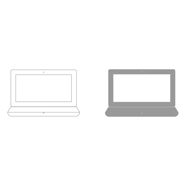 Laptop el icono de color gris  . — Vector de stock