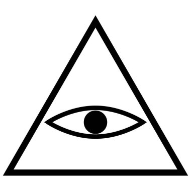 Tüm gören göz sembol siyah renk simgesi .