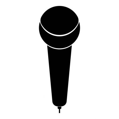 Mikrofon siyah renk simgesi .