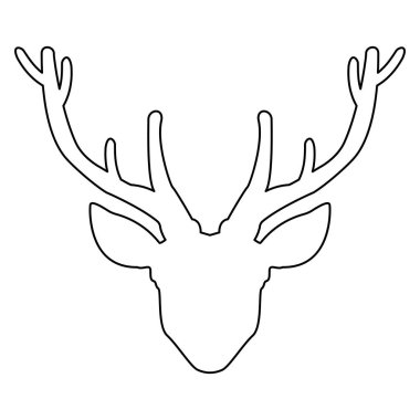 Kafa geyik siyah renk simgesi .