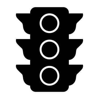 Trafik ışığı siyah renk simgesi .