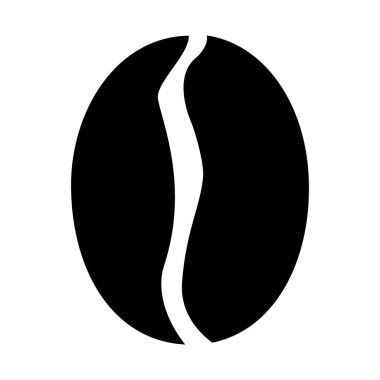 Kahve çekirdeği siyah renk simgesi .