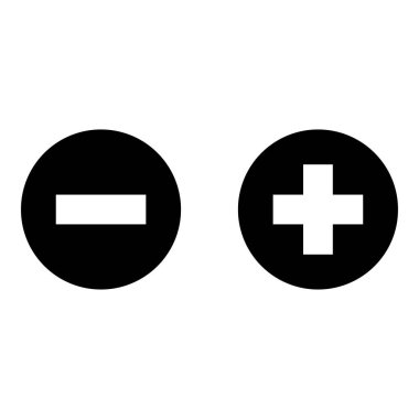 İşareti ekleme ve silme işareti siyah renk simgesi .