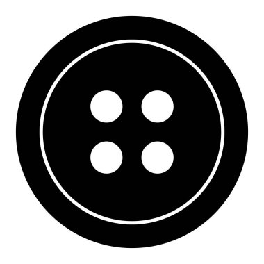 Giyim düğmesini siyah renk simgesi .