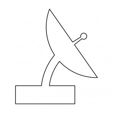 Uydu siyah renk simgesi .