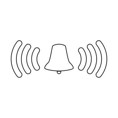 Zil çan siyah renk simgesi .