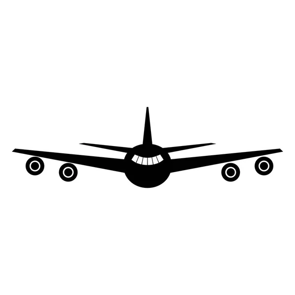 Flugzeug das schwarze Farb-Symbol . — Stockvektor