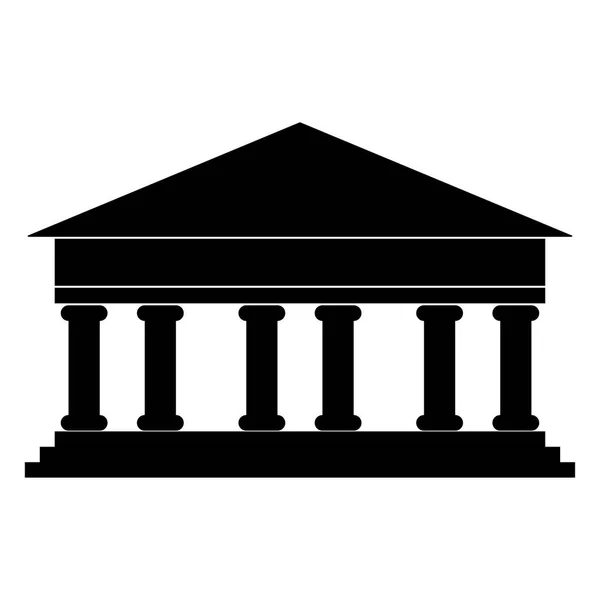 Bankovní budova ikonu černá barva . — Stockový vektor