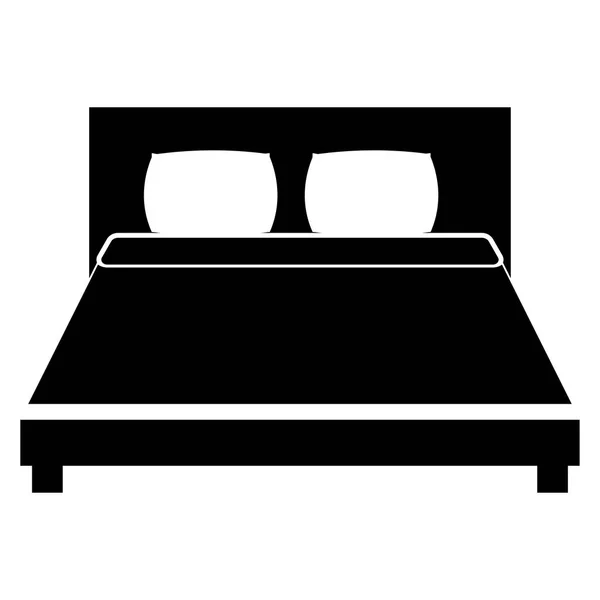 Κρεβάτι το εικονίδιο μαύρο χρώμα . — Διανυσματικό Αρχείο