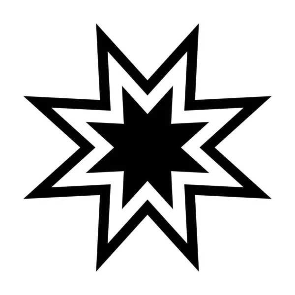Modne retro gwiazda ikona kolor czarny . — Wektor stockowy