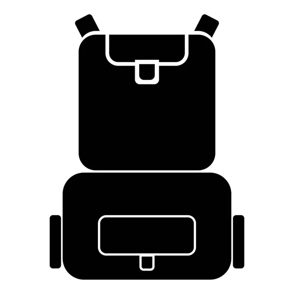 Rucksack mit schwarzem Farbsymbol . — Stockvektor