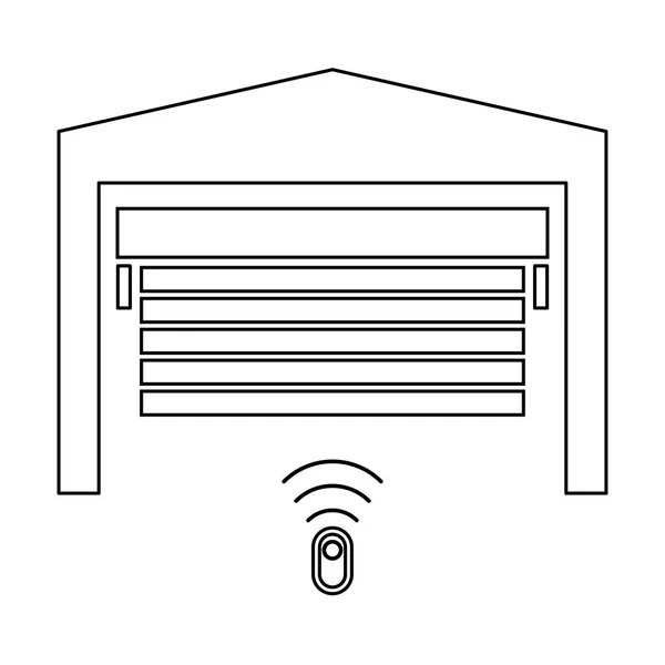 Porte de garage l'icône de couleur noire  . — Image vectorielle