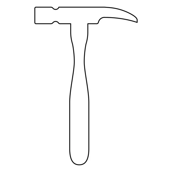 Hammer fekete színű ikon . — Stock Vector