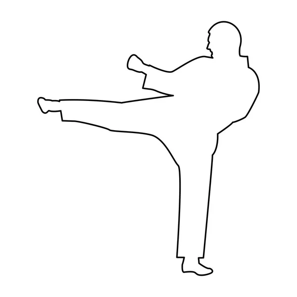 Karate hombre el icono de color negro  . — Vector de stock