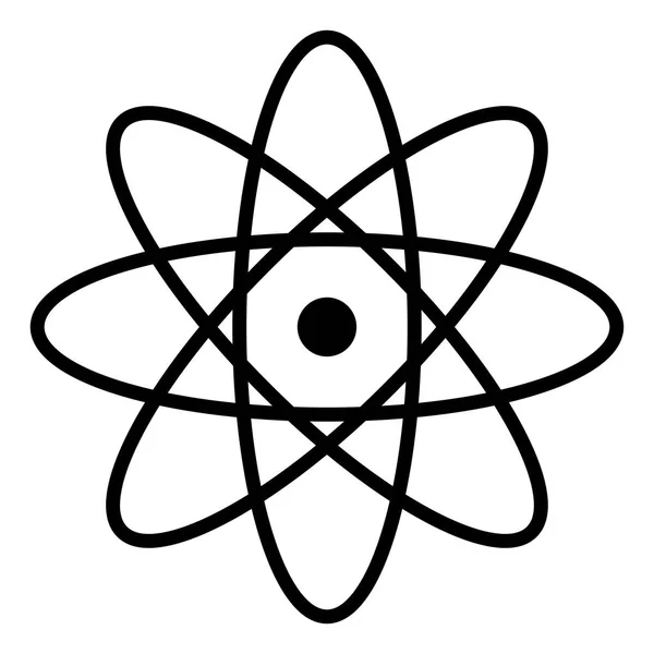 Atom ikonu černá barva . — Stockový vektor