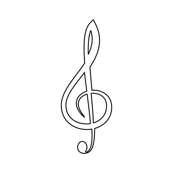 Treble clef de zwarte kleur-pictogram . — Stockvector