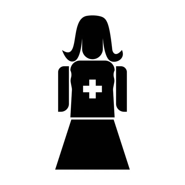 Krankenschwester das schwarze Farb-Symbol . — Stockvektor