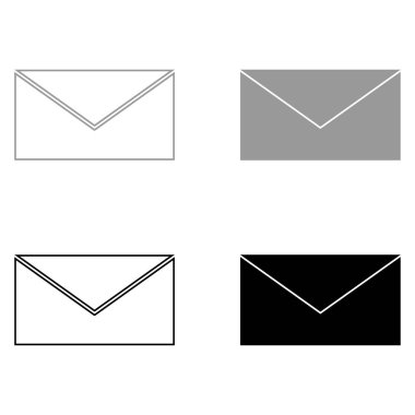 Posta siyah ve gri renk kümesi simgesi .