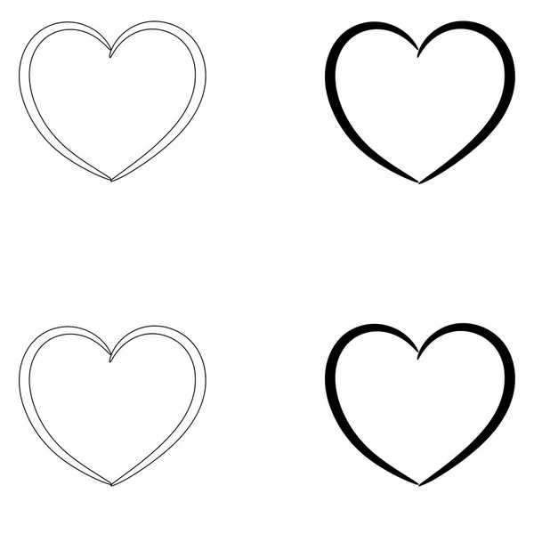 Herz das schwarze und graue Farbset-Symbol . — Stockvektor