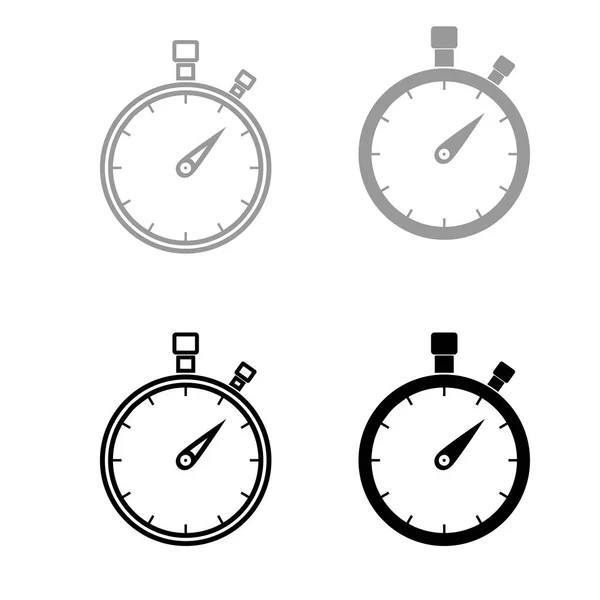 Als u de stopwatch de zwarte en grijze kleur ingesteld pictogram . — Stockvector