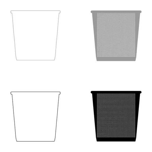 Mülleimer das schwarze und graue Farbset-Symbol . — Stockvektor