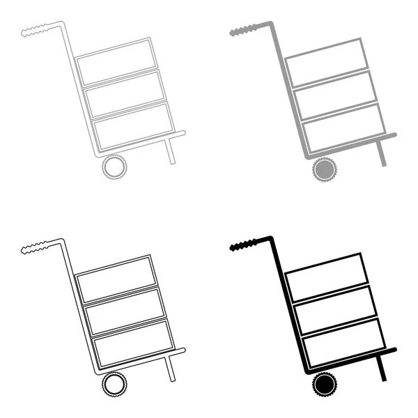 Warenkorb-Lieferung oder Versand-Symbol das schwarze und graue Farbset-Symbol . — Stockvektor