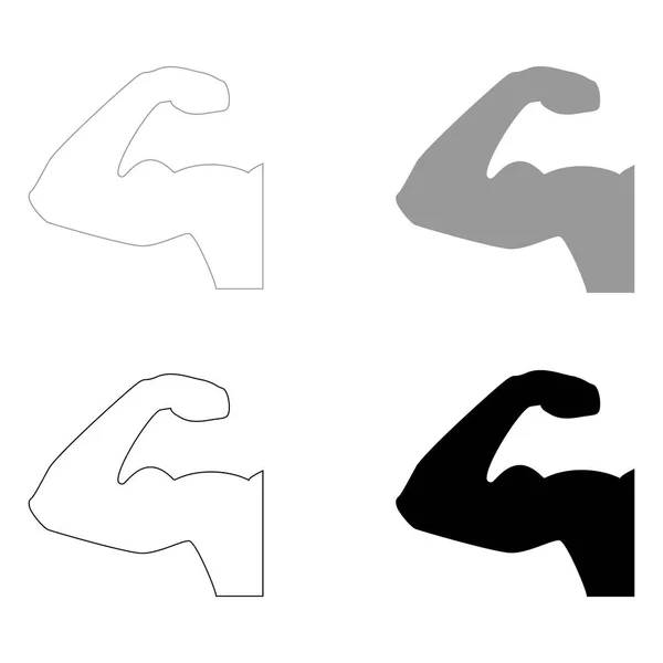 Icono Bicepsom. el icono del conjunto de colores negro y gris  . — Vector de stock