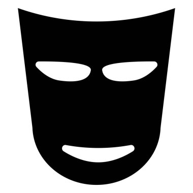 Tiyatro maskesi siyah renk simgesi .