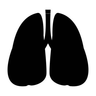 Akciğerler siyah renk simgesi .