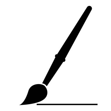 Resim boya fırçası siyah renk simgesi .