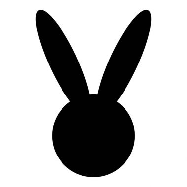 Tavşan ya da tavşan siyah renkli simge baş .