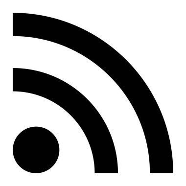 Haber çizgi işareti siyah renk simgesi .