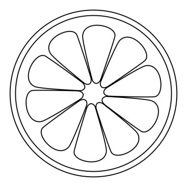 Limon dilim siyah renk simgesi .