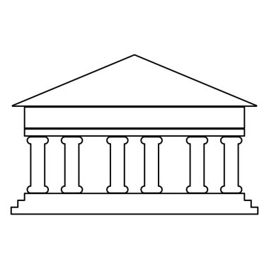 Siyah renk simgesi bina banka .