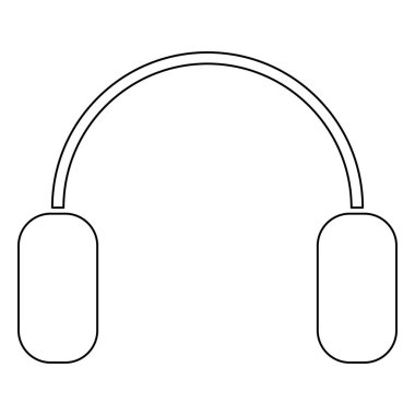 Kulaklık siyah renk simgesi .