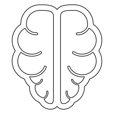 Beyin siyah renk simgesi .