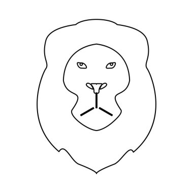 Aslan siyah renkli simge baş .