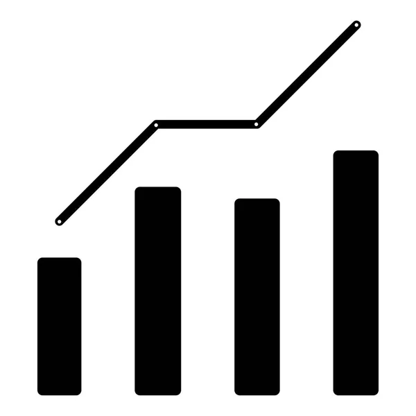 Gráfico de crescimento o ícone de cor preta  . —  Vetores de Stock