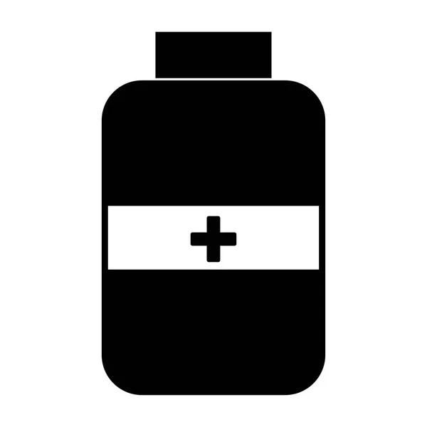 Medicin flaska ikonen svart färg . — Stock vektor