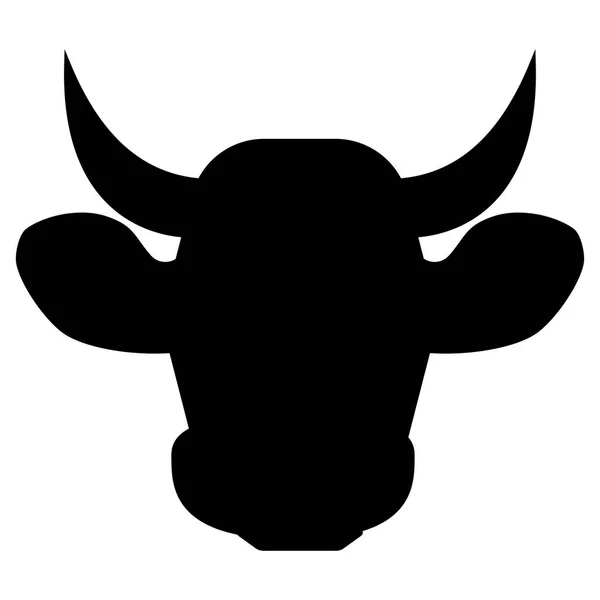 Cabeça de vaca o ícone de cor preta  . — Vetor de Stock