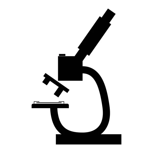 Microscopio l'icona di colore nero  . — Vettoriale Stock