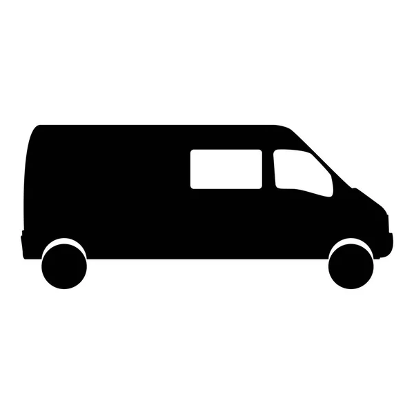 Minibuss ikonen svart färg . — Stock vektor