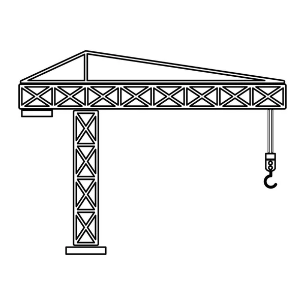 Gebouw kraan het pictogram van de zwarte kleur . — Stockvector