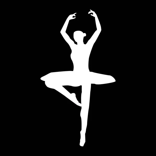 Ballerino è l'icona di colore bianco  . — Vettoriale Stock