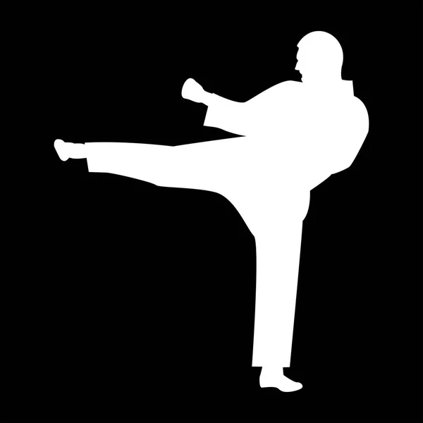 Karate-Mann es ist die weiße Farbe Symbol . — Stockvektor