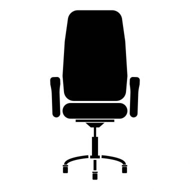Ofis koltuğu siyah renk simgesi .