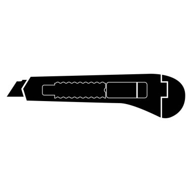 Kağıt bıçak siyah renk simgesi .