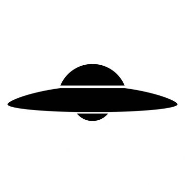 UFO. Uçan daire siyah renk simgesi .